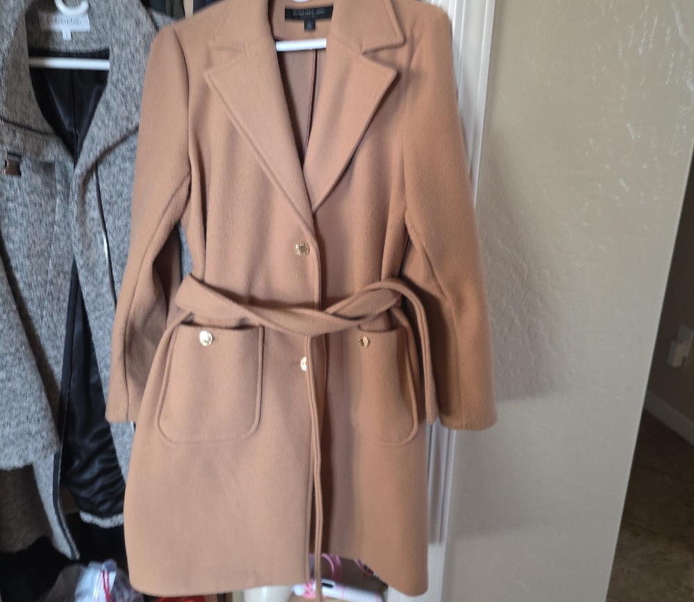 Marc New York Camel Trench Coat with Belt